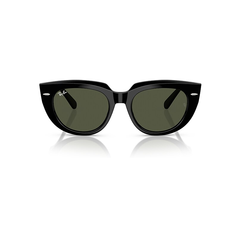 Ray Ban Doreen Sunglasses Black Frame Green Lenses 52-20 In Black
