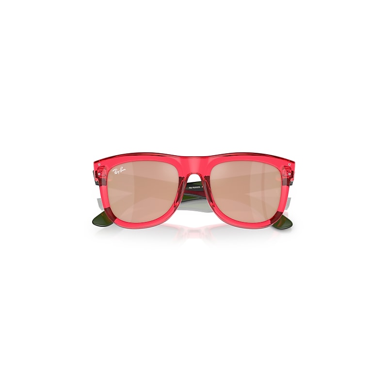 Ray-Ban Wayfarer Reverse Sunglasses Transparent Green Frame Gold Lenses 50-22