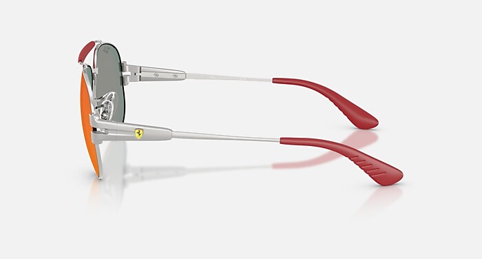 Ray-Ban Sunglasses Unisex Rb3762m Scuderia Ferrari Collection - Matte Silver/silver Frame Grey Lenses 58-14