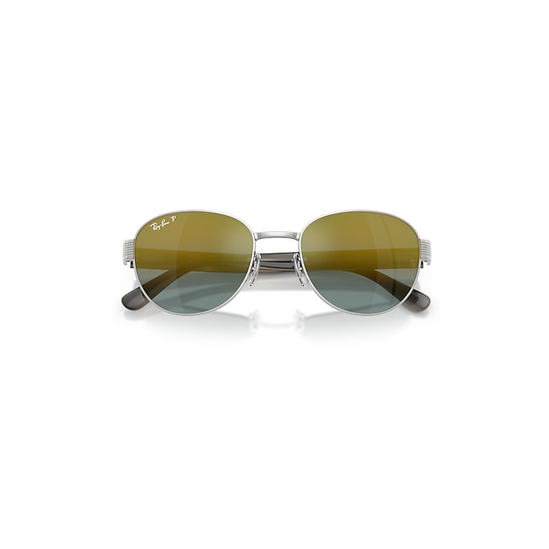 Ray Ban Rb3766ch Chromance Sunglasses Striped Grey Frame Gold Lenses Polarized 54-20