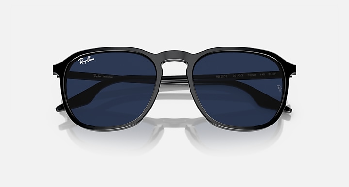 Ray-Ban Sunglasses Unisex Rb2203 Transitions - Black Frame Clear Lenses 55-20