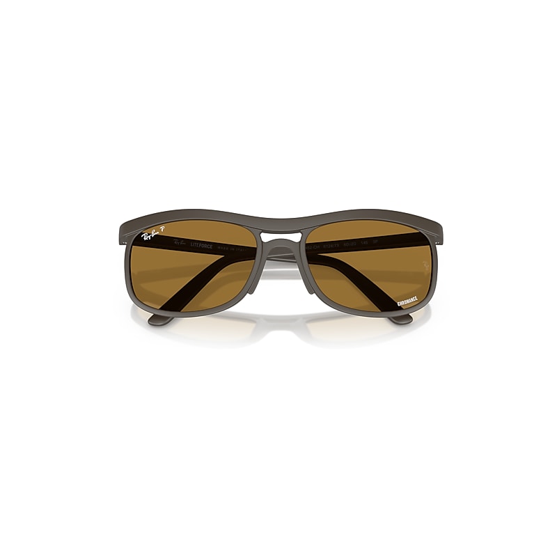 Ray Ban Rb4452ch Chromance Liteforce Sunglasses Sand Brown Frame Brown Lenses Polarized 56-20 In Sand Brown