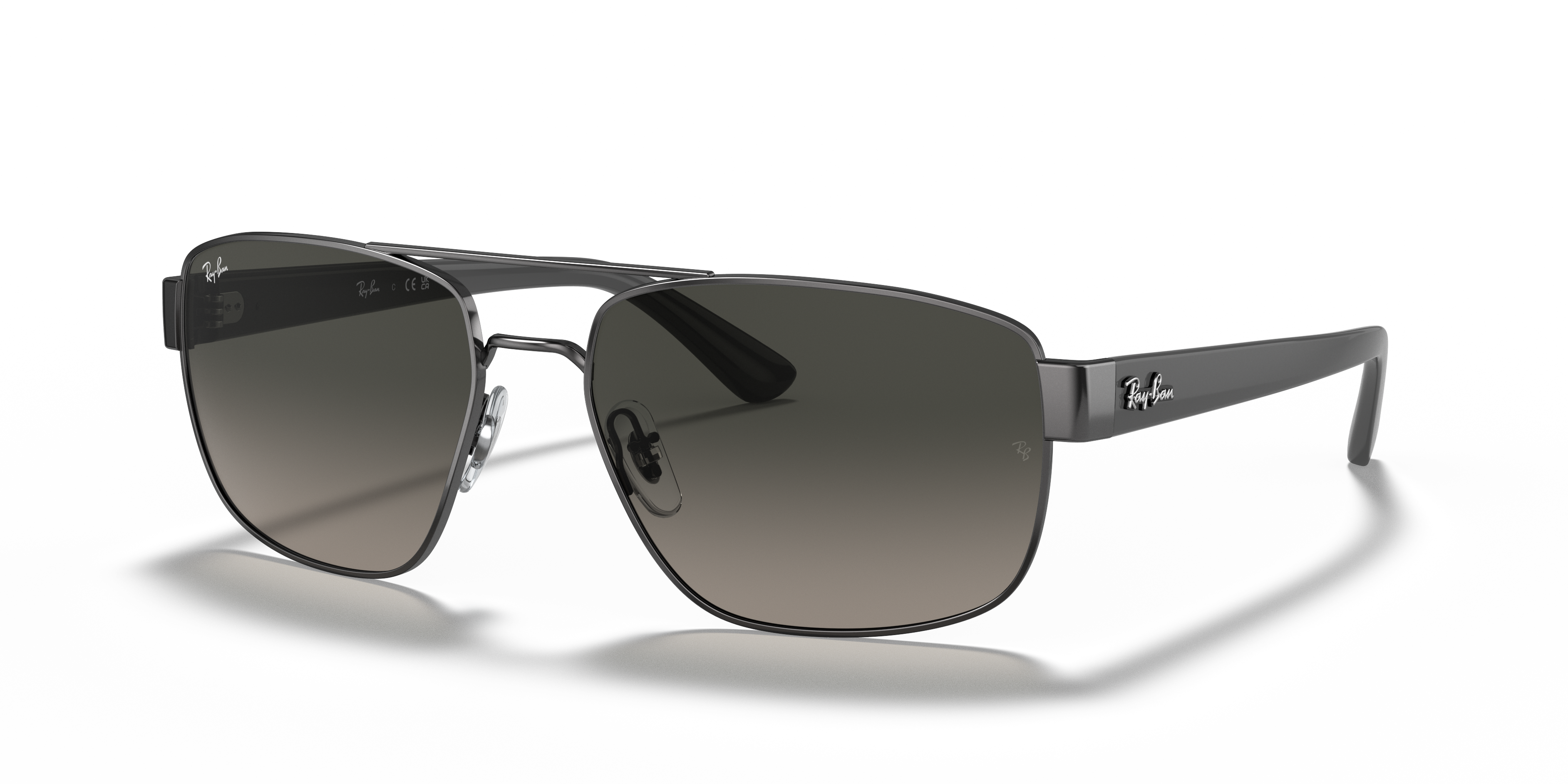RB3663 Polished Gunmetal Frame Grey Gradient Lenses 60-17