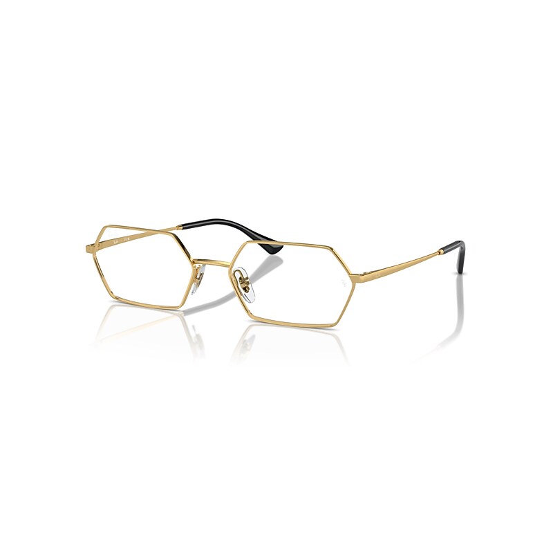 Ray-Ban Eyeglasses Unisex Yevi Optics - Gold Frame Clear Lenses Polarized 56-18