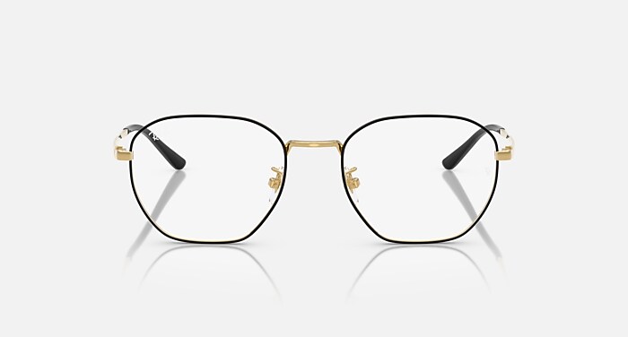 Ray-Ban レイバン　ブラックフレーム眼鏡 レイバン公式ストア】 Ray-Ban® RB8777D OPTICS メガネ | ゴールド上に