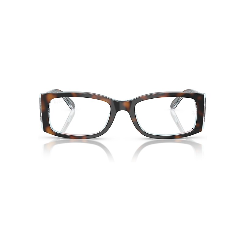 Ray Ban Miriam Optics Eyeglasses Dark Havana On Multicolor Frame Clear Lenses Polarized 54-19 In Dark Havana On Multicolor