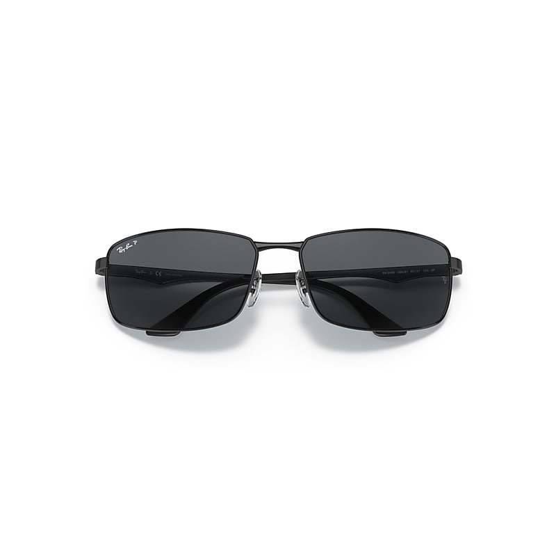 Ray-Ban Rb3498 Sunglasses Black Frame Grey Lenses Polarized 64-17