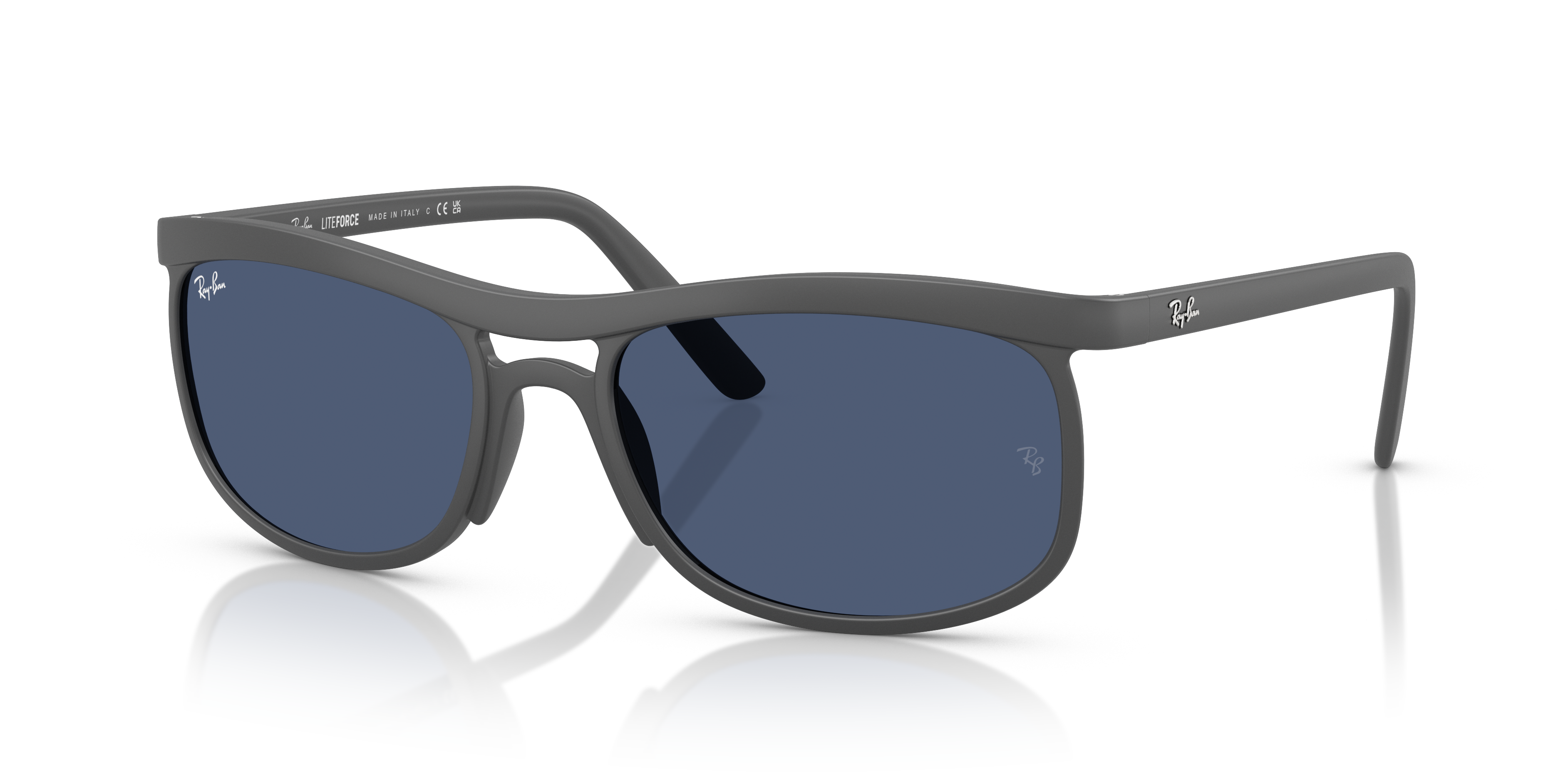 RB4452 LITEFORCE Matte Sand Grey Frame Dark Blue Lenses 56-20