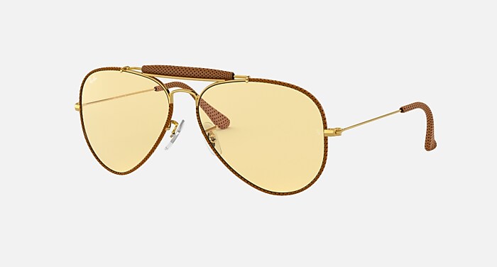 AVIATOR CRAFT Sunglasses in Light Brown and Yellow Ambermatic 