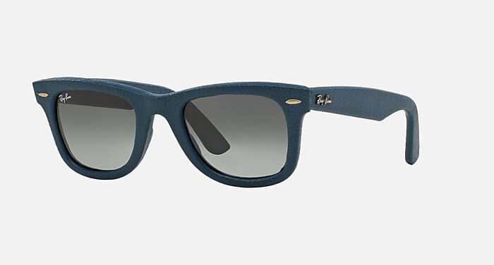 WAYFARER LEATHER Sunglasses in Blue and Grey Gradient - RB2140QM  