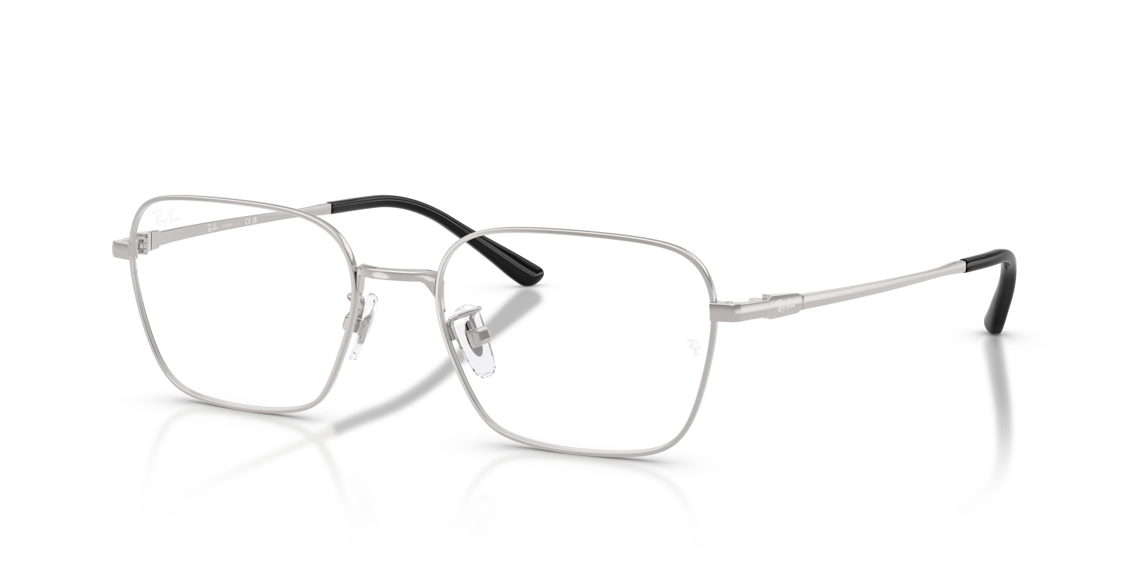 RB8784D TITANIUM OPTICS Polished Silver Frame Clear Lenses 54-18