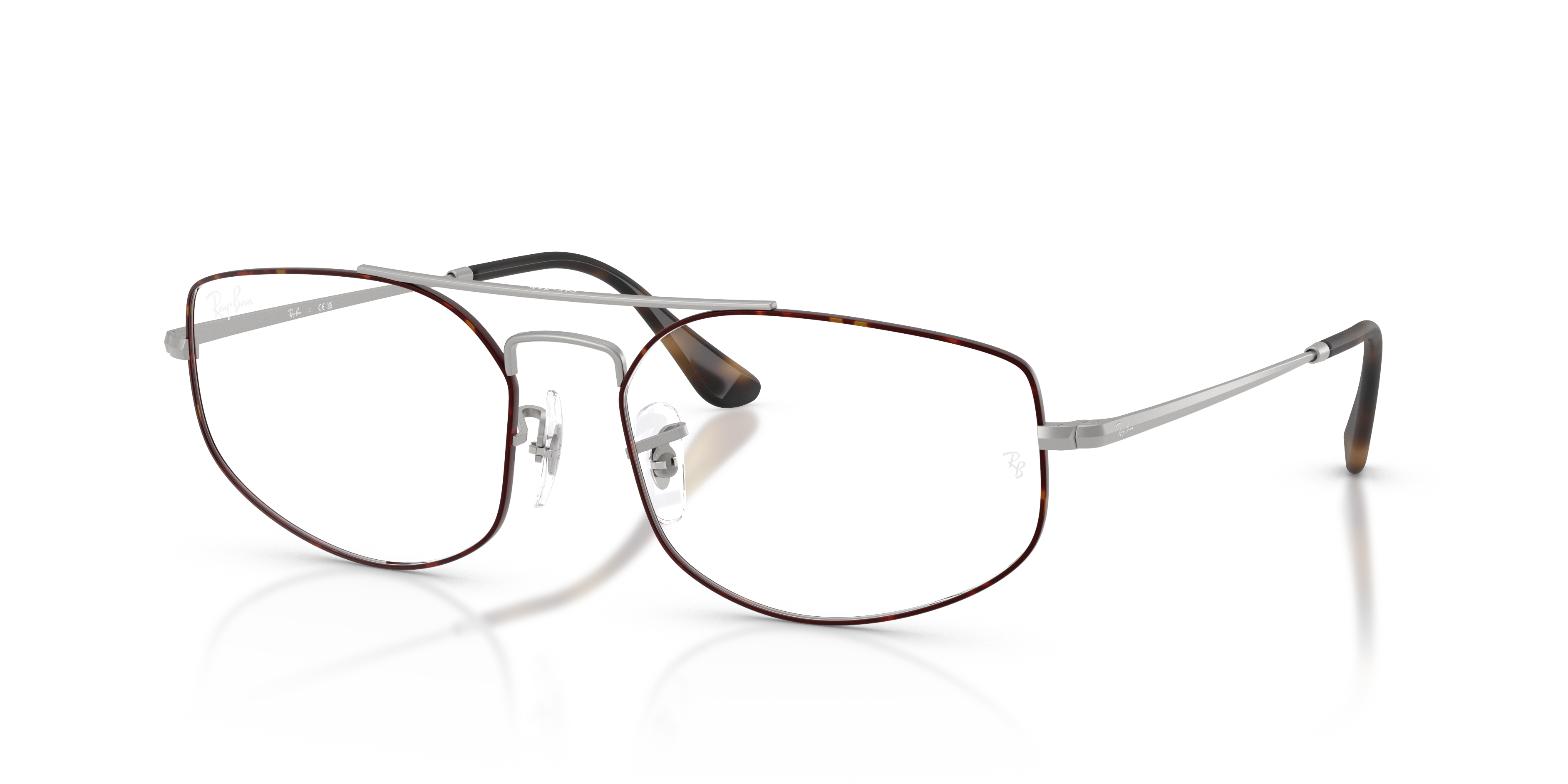 EXPLORER V OPTICS Polished Matte Havana On Matte Silver Frame Clear Lenses 56-17