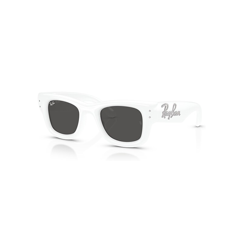 Ray-Ban Sunglasses Unisex Wayfarer Puffer Crystal Edition  - White & Strass Frame Black Lenses 47-23