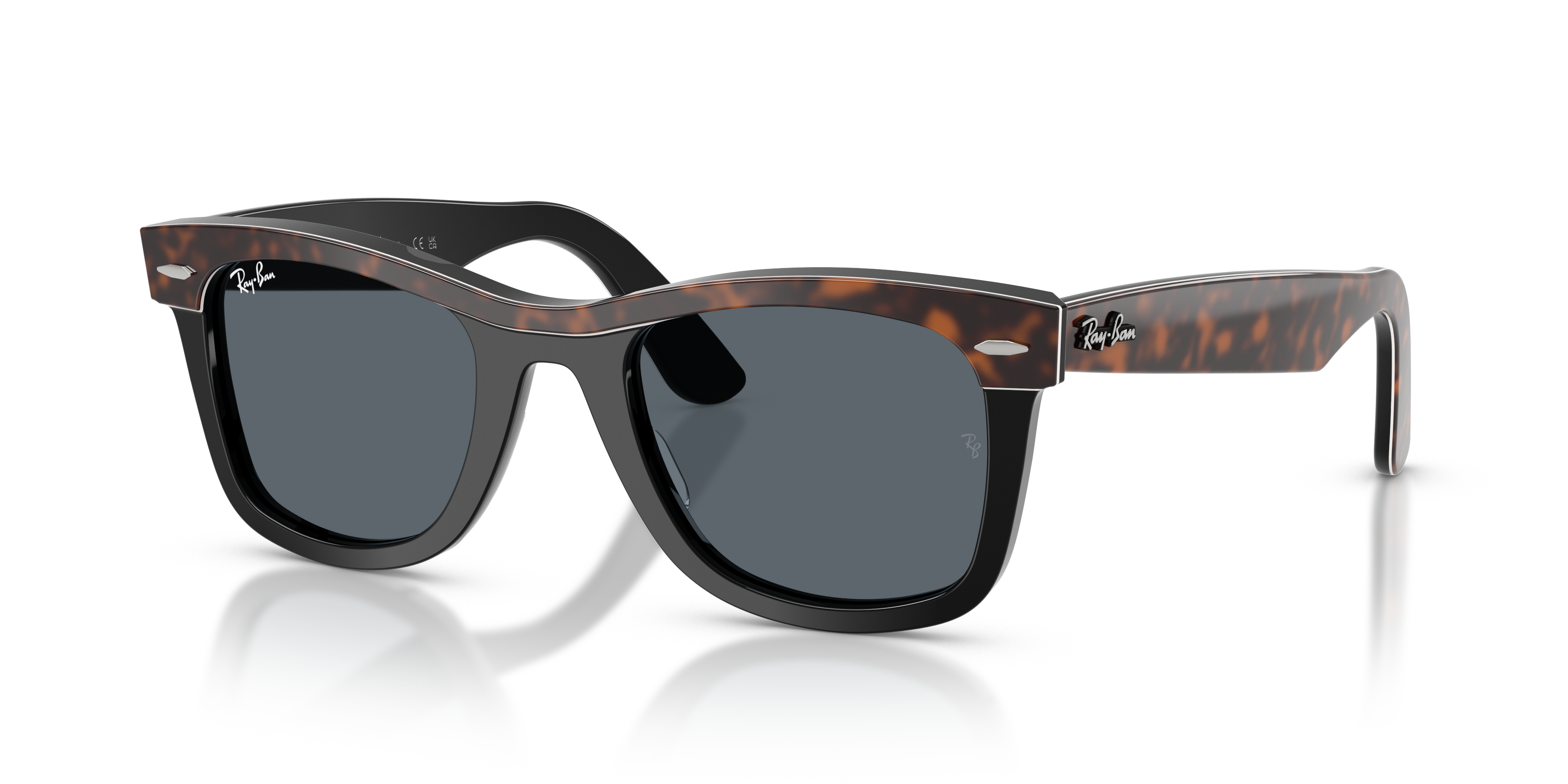 WAYFARER STREET NEAT Polished Havana On Black Frame Blue Lenses 52-22