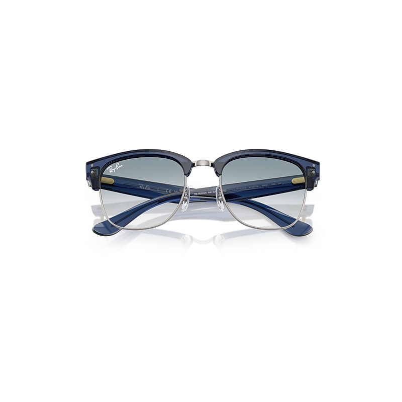 Ray-Ban Clubmaster Reverse Sunglasses Transparent Navy Blue Frame Blue Lenses 51-21
