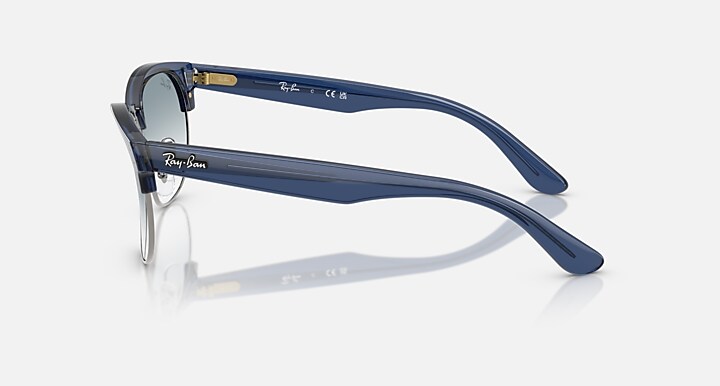 Ray-Ban Sunglasses Unisex Clubmaster Reverse - Transparent Dark Grey On Gunmetal Frame Grey Lenses 54-21 Polarized