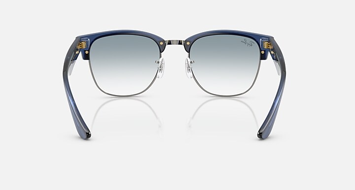 Ray-Ban Sunglasses Unisex Clubmaster Reverse - Transparent Dark Grey On Gunmetal Frame Grey Lenses 54-21 Polarized