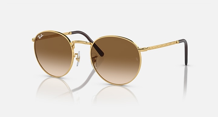 Ray-Ban Sunglass NEW ROUND Arista Gold with Light Brown Gradient lens