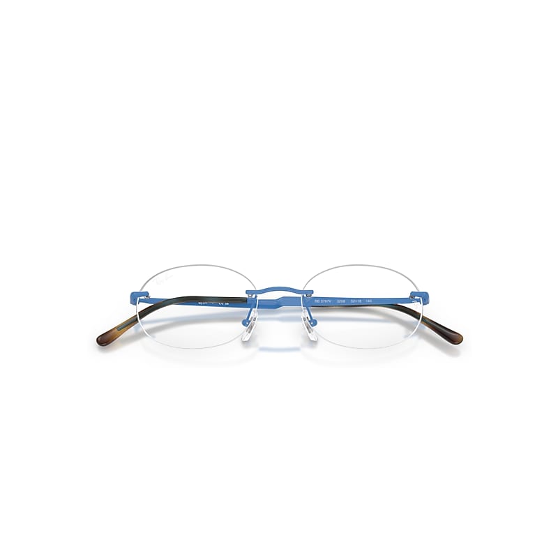Ray Ban Rb3767v Optics Eyeglasses Light Blue Frame Clear Lenses Polarized 50-18 In Blue