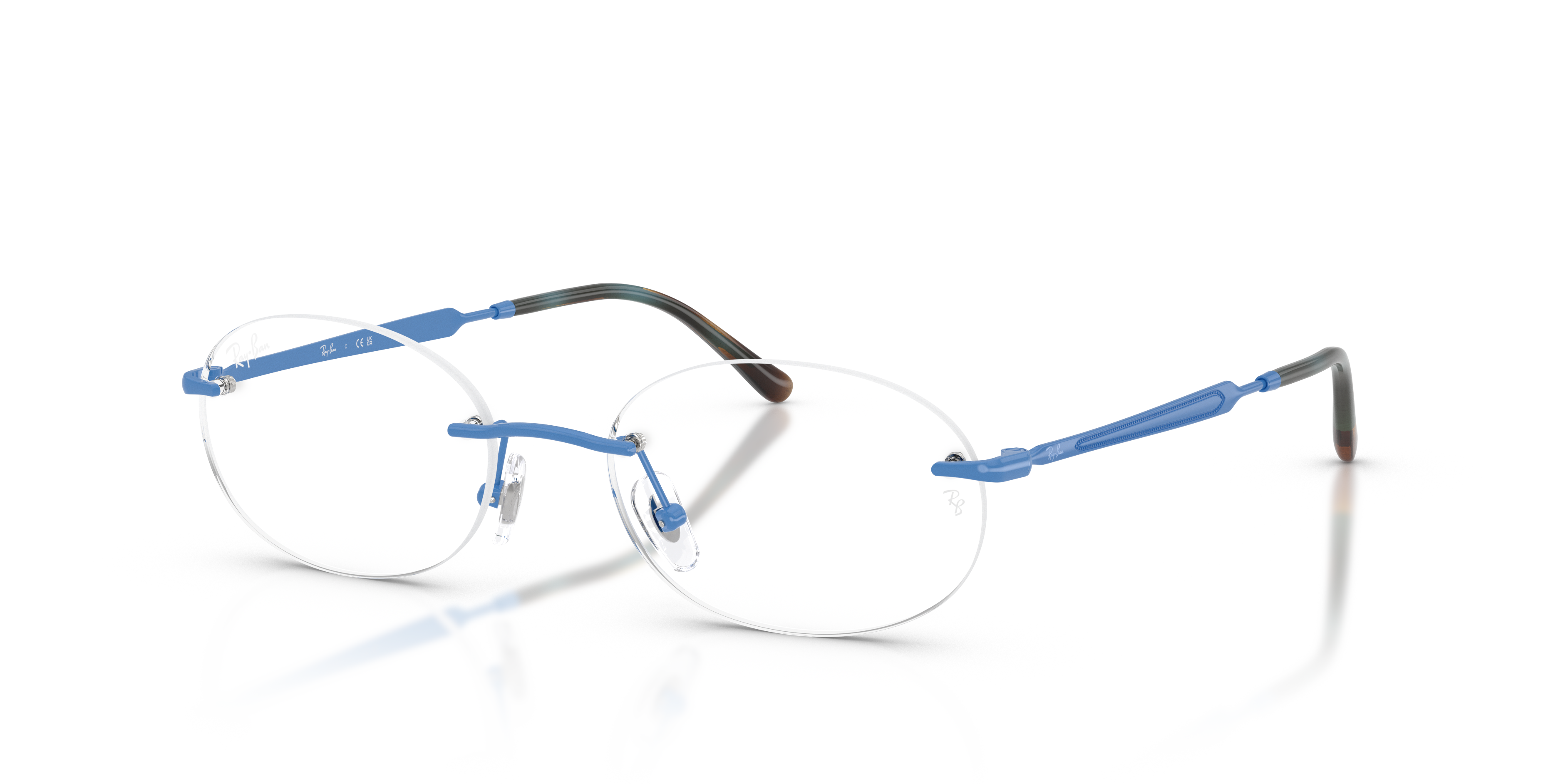 RB3767V OPTICS Polished Light Blue Frame Clear Lenses 52-18