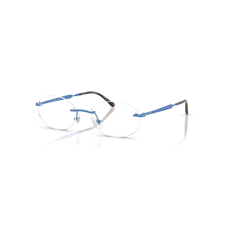 Ray Ban Eyeglasses Unisex Rb3767v Optics - Light Blue Frame Clear Lenses Polarized 52-18 In Blue