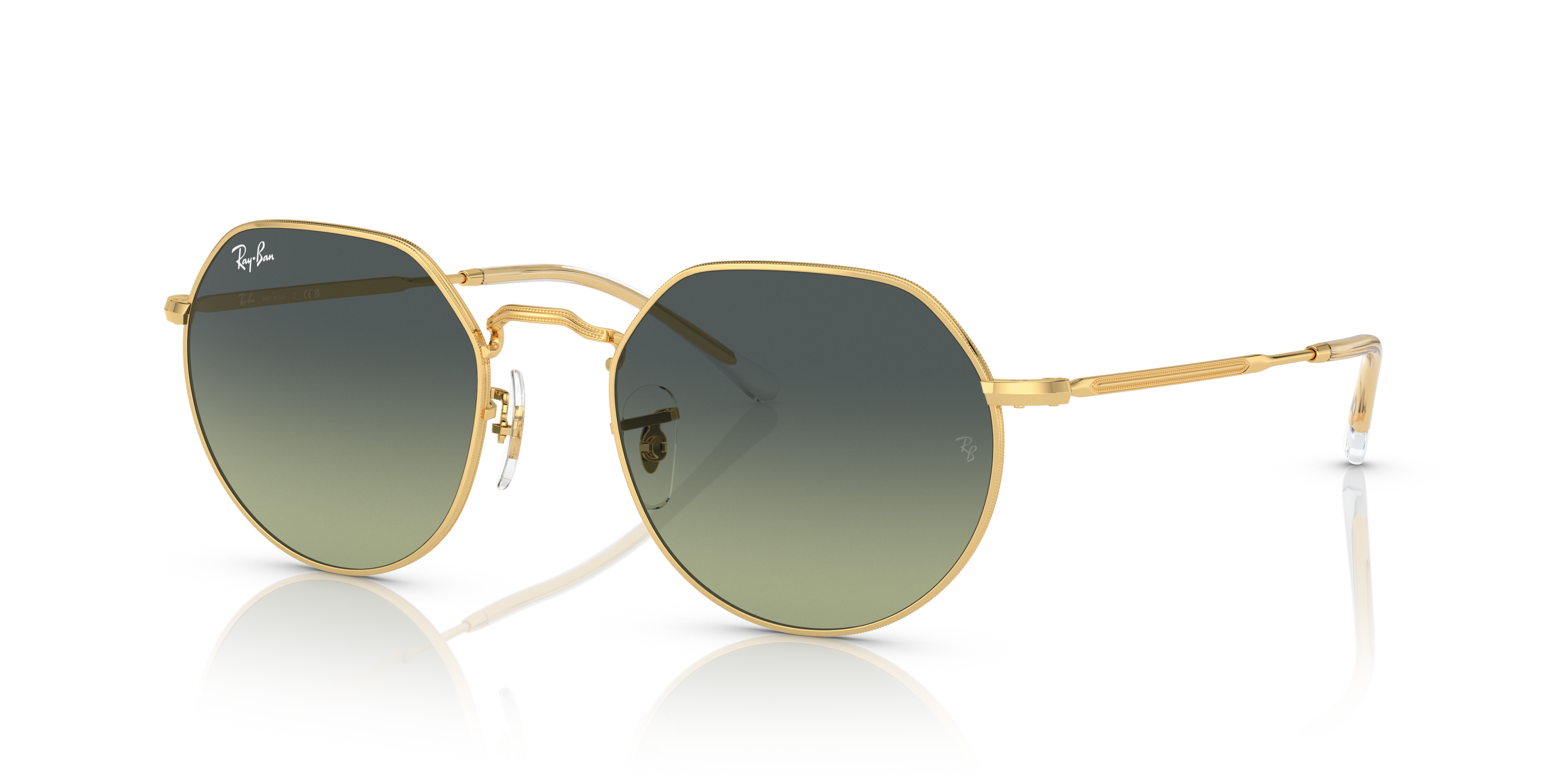 JACK Polished Arista Gold Frame Green Vintage Lenses 55-20