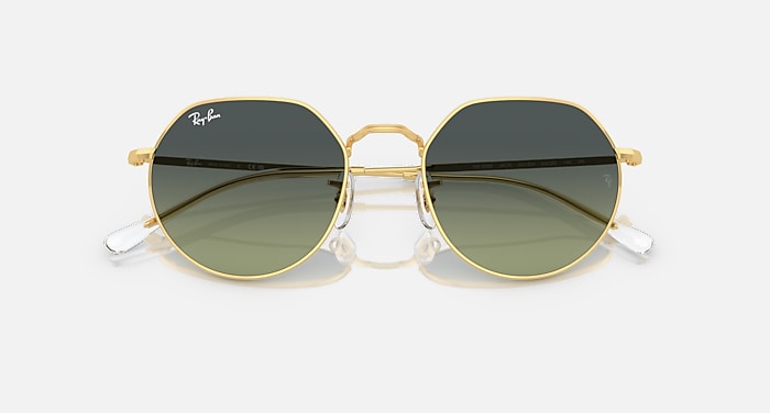 Ray-Ban Sunglasses Unisex Jack - Gold Frame Green Lenses 53-20