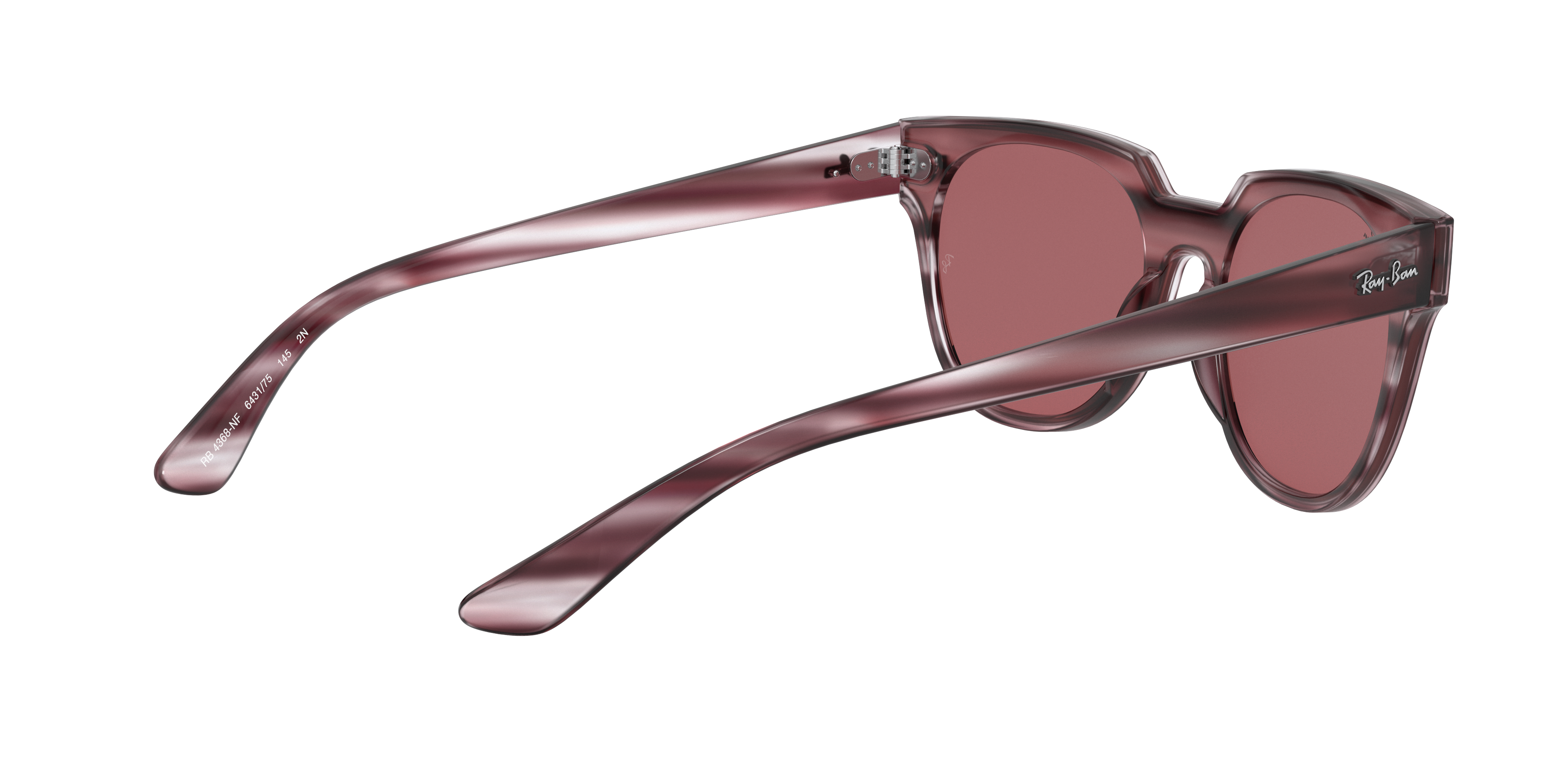 RB4368NF レイバン サングラス ストライプドハバナレッド ダークブラウン BLAZE METEOR Sunglasses in Bordeaux and Dark Violet Classic