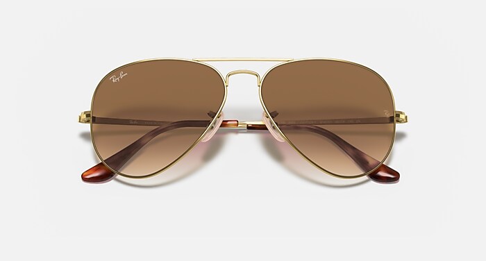 Gafas de Sol AVIATOR METAL II en Oro Arista y Marrón Claro