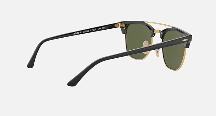 CLUBMASTER DOUBLE BRIDGE Sunglasses in Black and G-15 Green