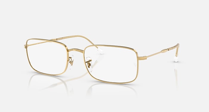 Ray-Ban Eyeglasses Unisex Rb3746v Optics Prescription - Arista Gold Frame Clear Lenses 54-20 Polarized