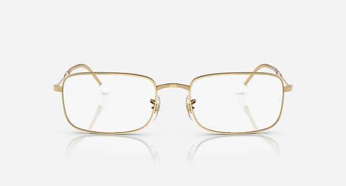 Ray-Ban Eyeglasses Unisex Rb3746v Optics Prescription - Arista Gold Frame Clear Lenses 54-20 Polarized