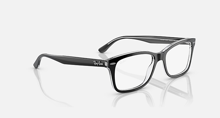 RB5428 OPTICS Eyeglasses with Black On Transparent Frame