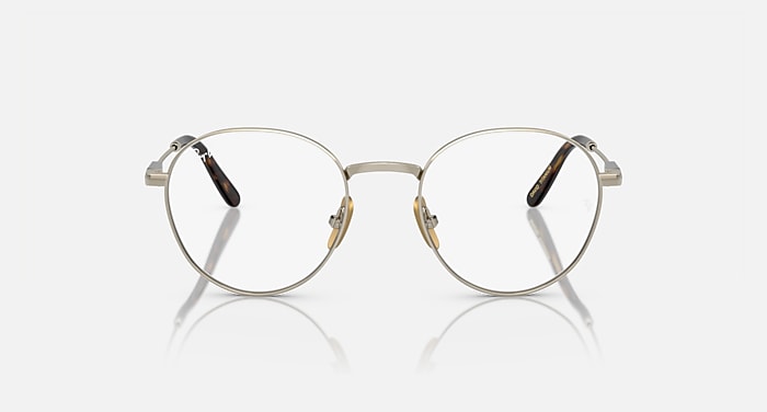 Ray-Ban Eyeglasses Unisex David Titanium Optics Prescription - Arista Gold Frame Clear Lenses 51-20 Polarized