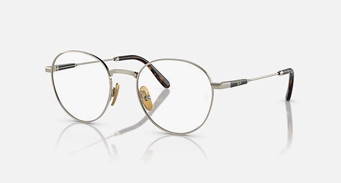 Ray-Ban Eyeglasses Unisex David Titanium Optics Prescription - Arista Gold Frame Clear Lenses 51-20 Polarized