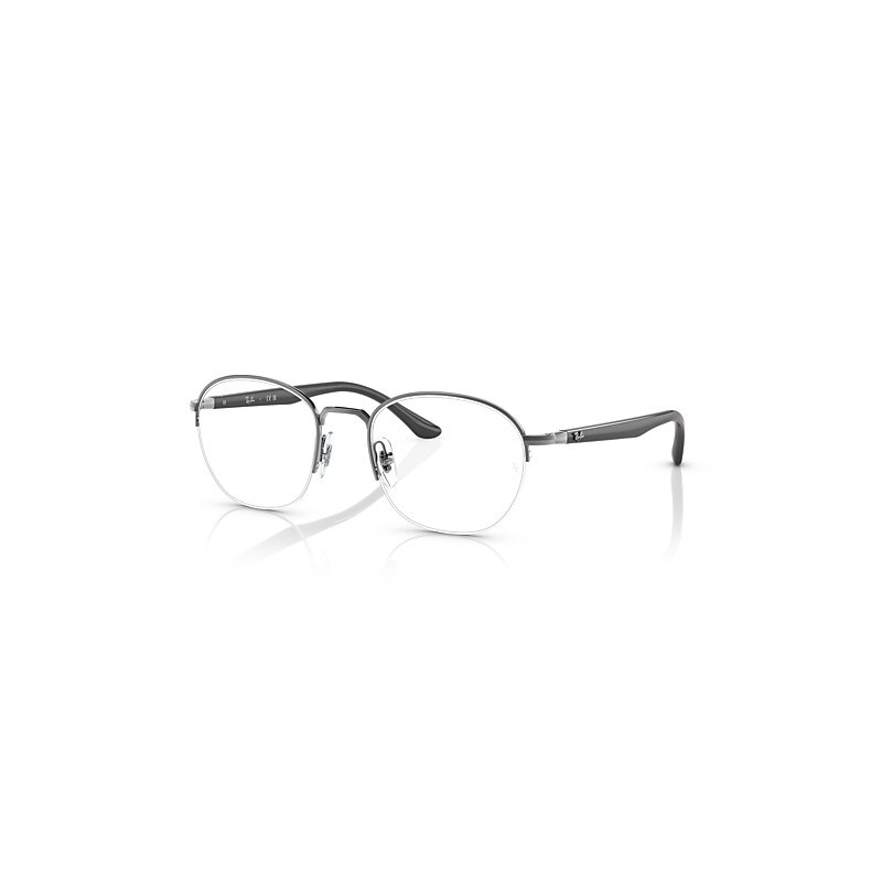 Ray-Ban Eyeglasses Unisex Rb6487 Optics - Gunmetal Frame Clear Lenses Polarized 52-20