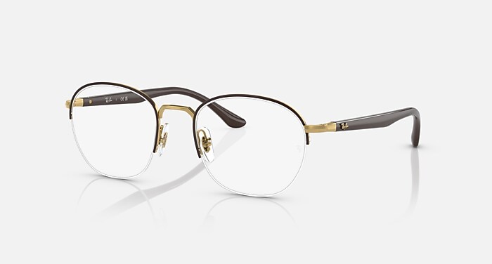 Ray-Ban Eyeglasses Unisex Rb6487 Optics Prescription - Brown Frame Clear Lenses 50-20 Polarized