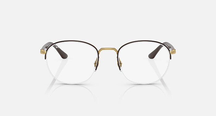 Ray-Ban Eyeglasses Unisex Rb6487 Optics Prescription - Brown Frame Clear Lenses 50-20 Polarized