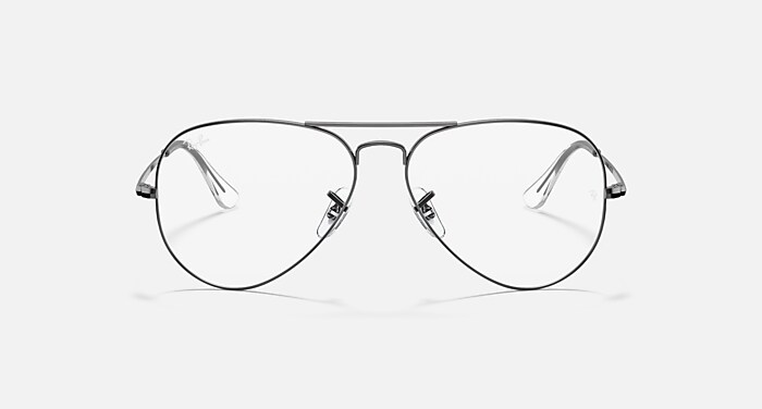 Ray-Ban Eyeglasses Unisex Aviator Optics Prescription - Gunmetal Frame Clear Lenses 58-14