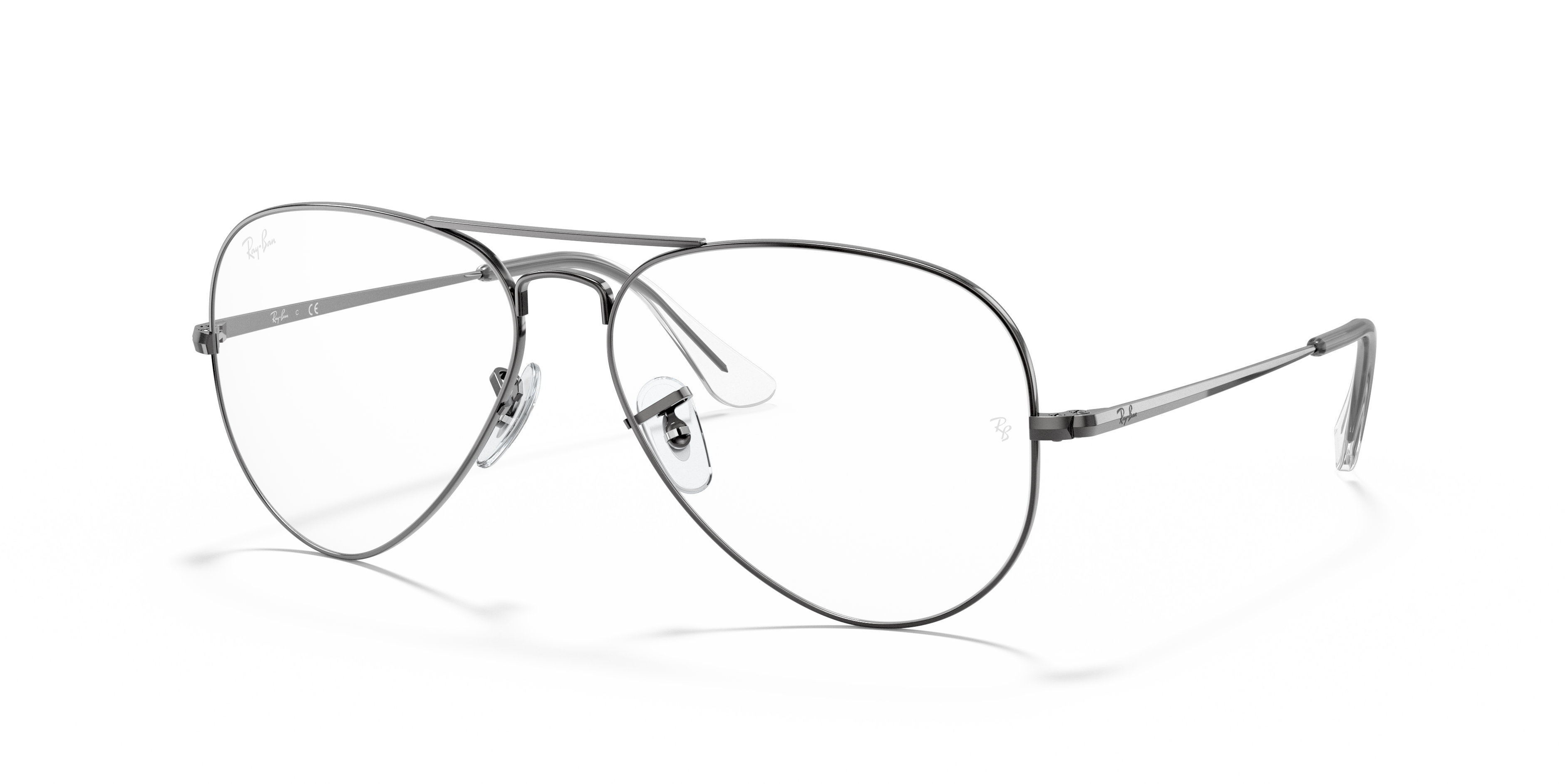 AVIATOR OPTICS Polished Gunmetal Frame Clear Lenses 55-14