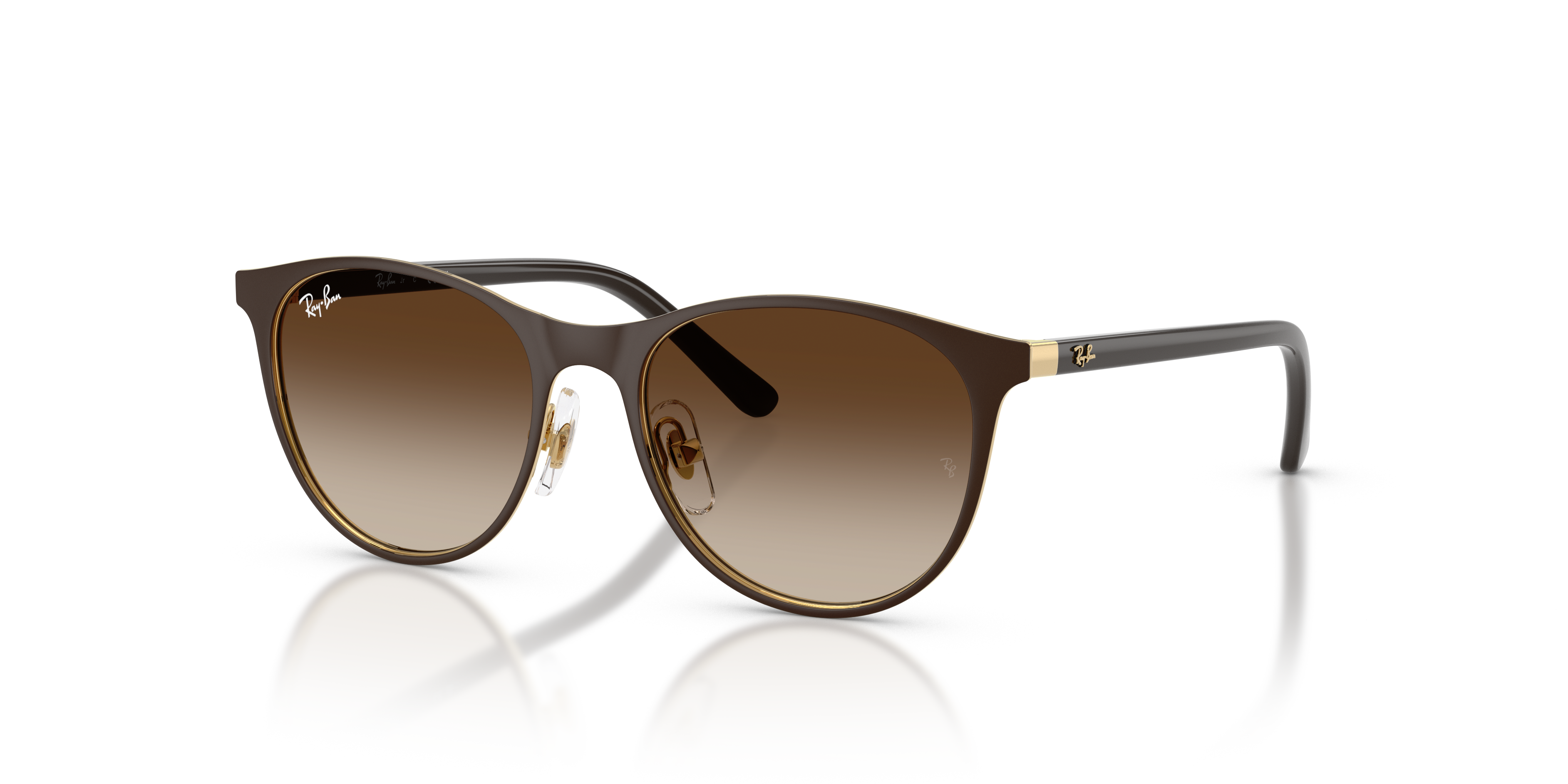 RB9552S KIDS Matte Matte Brown On Arista Gold Frame Gradient Brown Lenses 47-16
