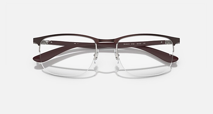 Ray-Ban Eyeglasses Unisex Rb6513 Optics Prescription - Sand Grey Frame Clear Lenses 55-20 Polarized