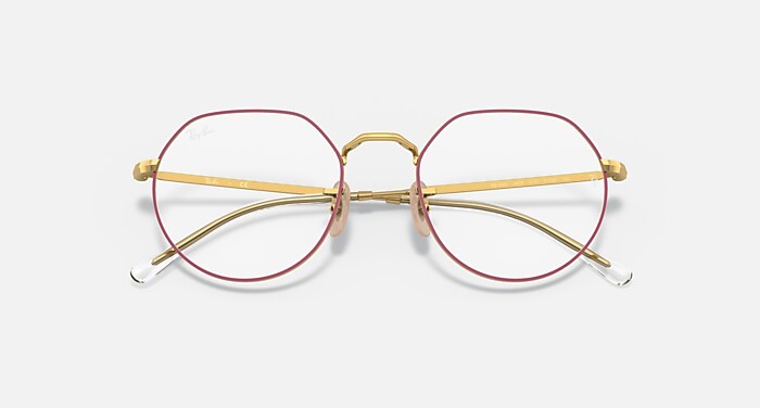 Ray-Ban Eyeglasses Jack Optics Gold Frame Clear Lenses
