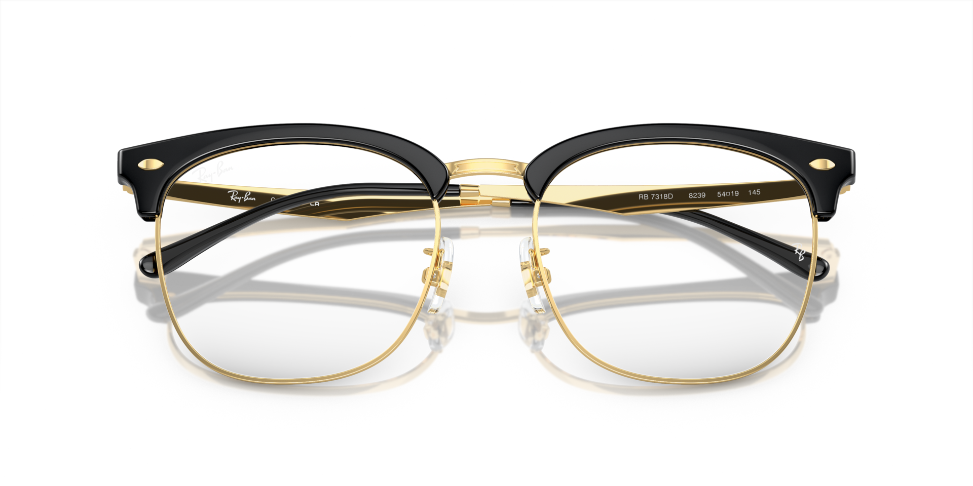 Ray-Ban Rb7318d Optics Eyeglasses Gold Frame Clear Lenses Polarized 54-19 165$