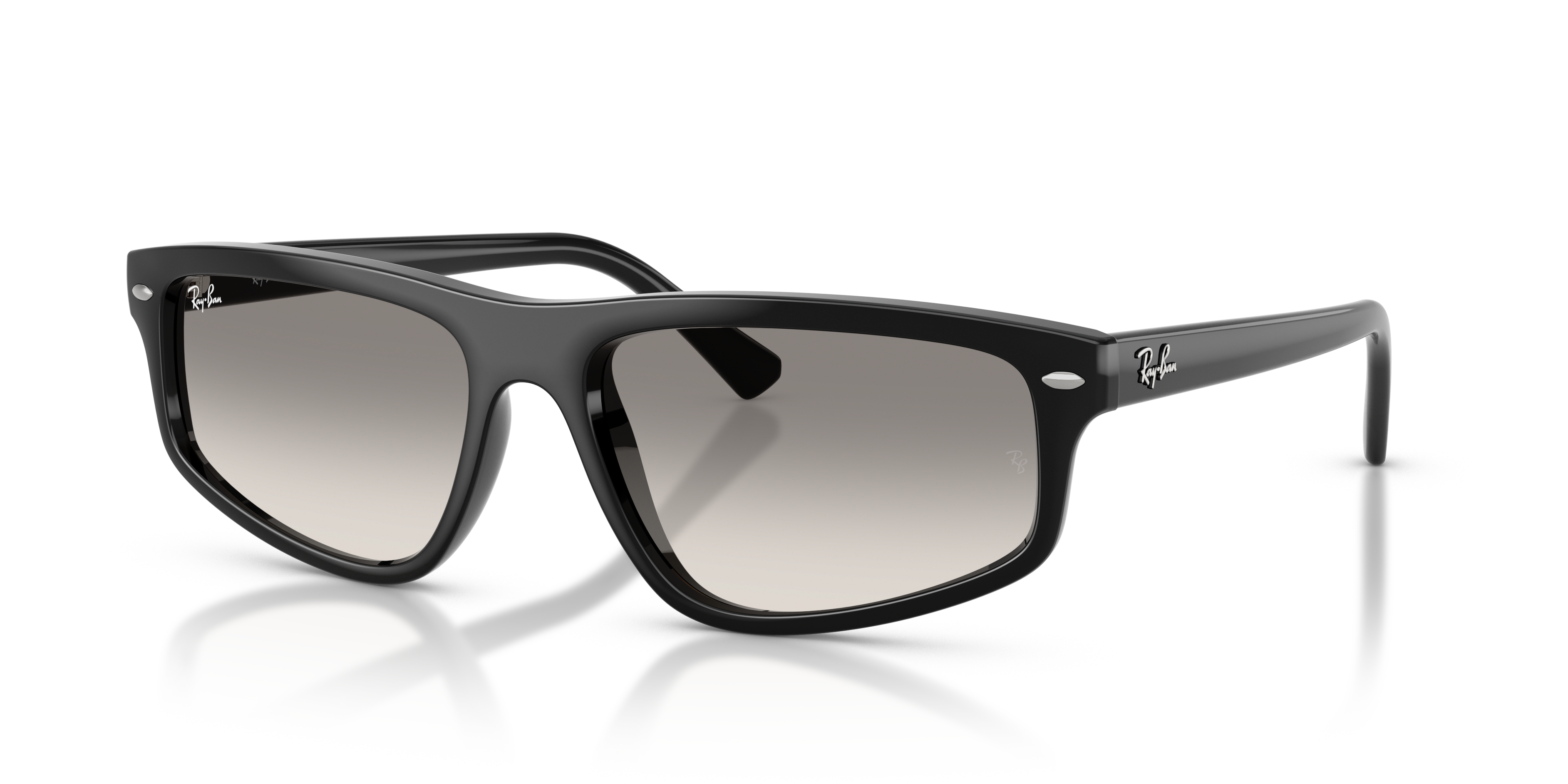RB2225 Polished Black Frame Clear Gradient Grey Lenses 59-18
