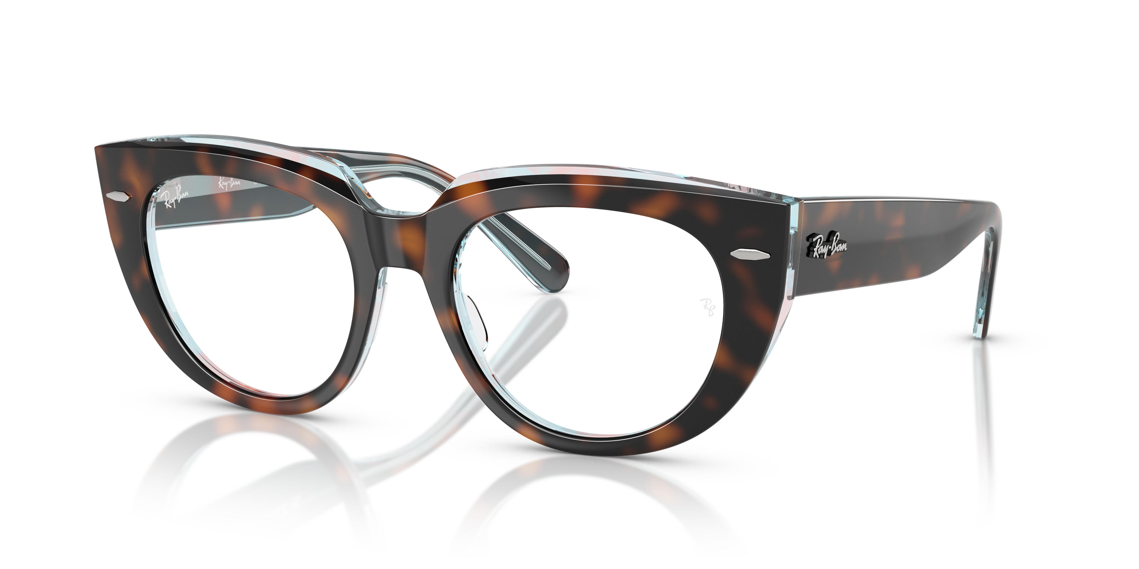 DOREEN OPTICS Polished Dark Havana On Multicolor Frame Clear Lenses 50-19