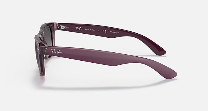 Ray-Ban 0RB2132 NEW WAYFARER CLASSIC Matte Violet On Transparent Violet SUN_Lateral