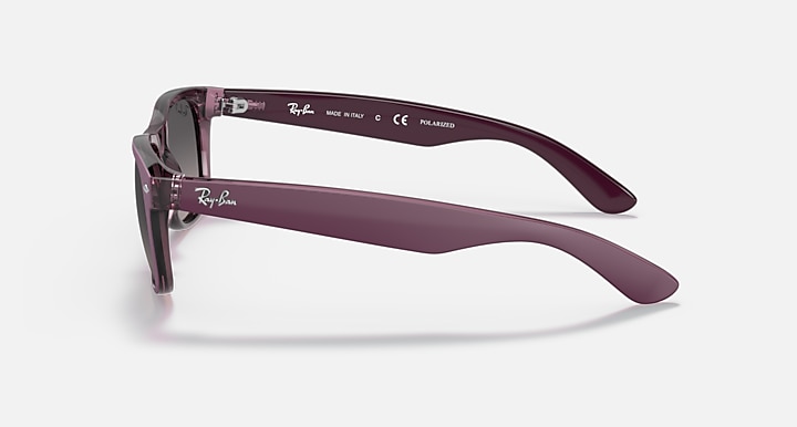 Ray-Ban 0RB2132 NEW WAYFARER CLASSIC Matte Violet On Transparent Violet SUN_Lateral