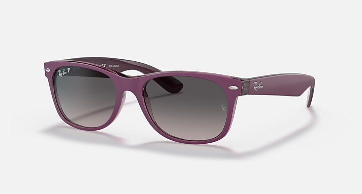 Ray-Ban 0RB2132 NEW WAYFARER CLASSIC Matte Violet On Transparent Violet SUN_Quarter