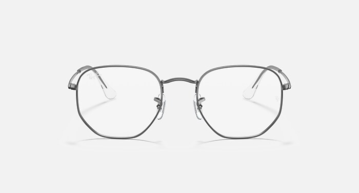 Ray-Ban Eyeglasses Unisex Hexagonal Optics Prescription - Gunmetal Frame Clear Lenses 51-21